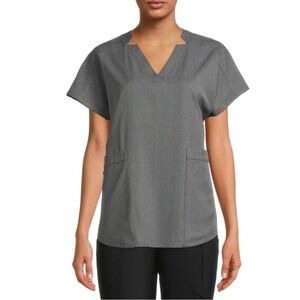ClimateRight by Cuddl Duds Women's Woven Twill V-Neck Scrub Top Size XS
